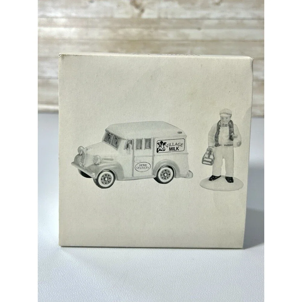 Department 56 Vintage Christmas Snow Village “Home Delivery” Figure Milk Truck